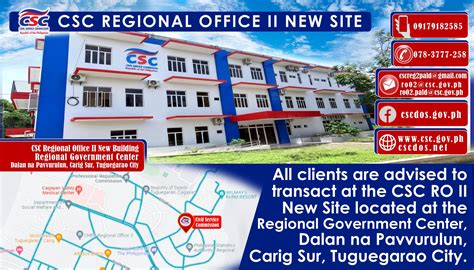 CSC Region 2, Regional Government Center, dalan na Pavvurulun, Carig.